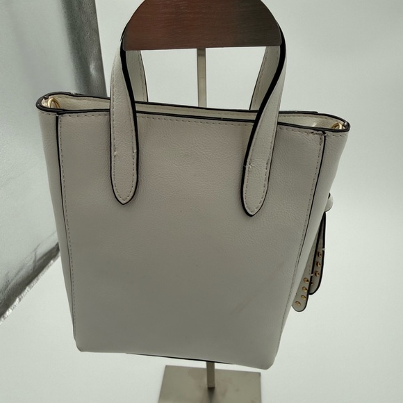 Elegant White Faux Leather Mini Tote Bag INC - Picture 2 of 6